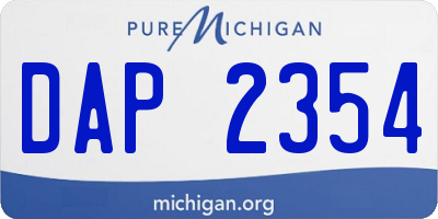 MI license plate DAP2354