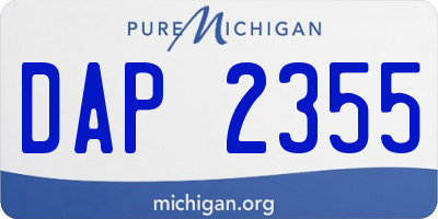MI license plate DAP2355