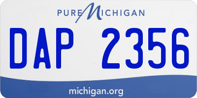 MI license plate DAP2356