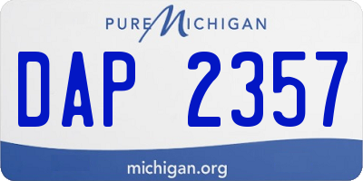 MI license plate DAP2357