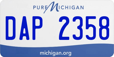 MI license plate DAP2358