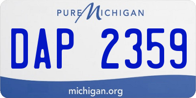 MI license plate DAP2359