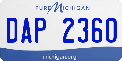 MI license plate DAP2360