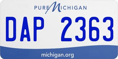 MI license plate DAP2363