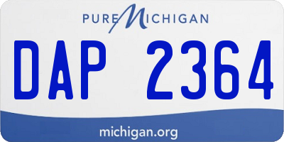 MI license plate DAP2364