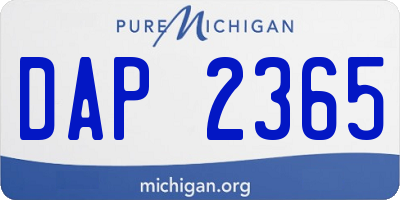 MI license plate DAP2365