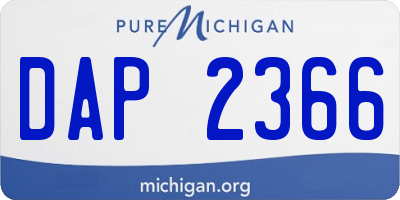 MI license plate DAP2366