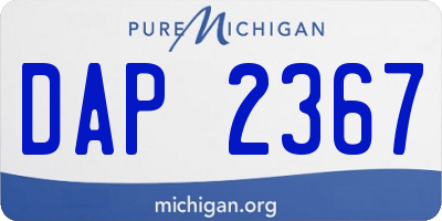 MI license plate DAP2367