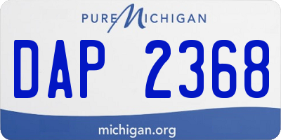 MI license plate DAP2368