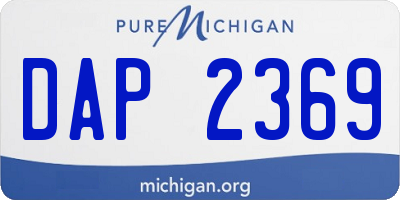 MI license plate DAP2369