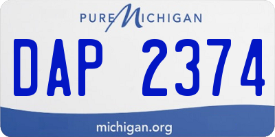 MI license plate DAP2374