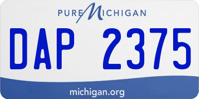 MI license plate DAP2375