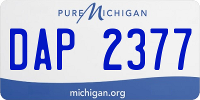 MI license plate DAP2377