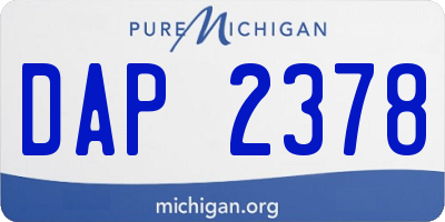 MI license plate DAP2378