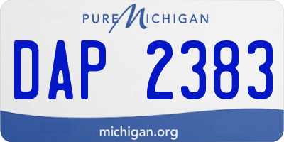 MI license plate DAP2383