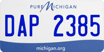 MI license plate DAP2385