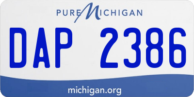 MI license plate DAP2386