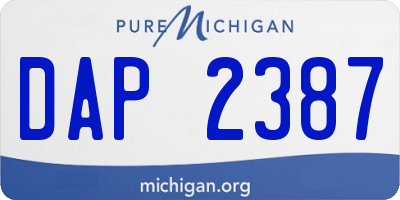 MI license plate DAP2387