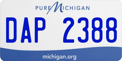 MI license plate DAP2388