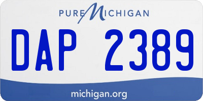 MI license plate DAP2389
