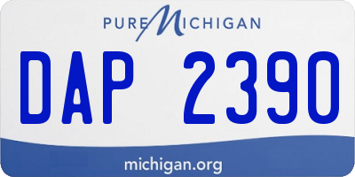 MI license plate DAP2390