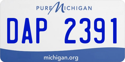 MI license plate DAP2391