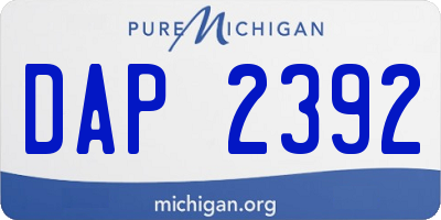 MI license plate DAP2392