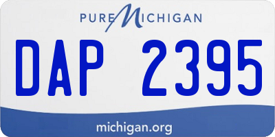 MI license plate DAP2395