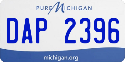 MI license plate DAP2396