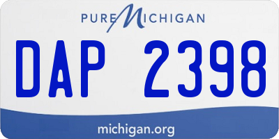 MI license plate DAP2398