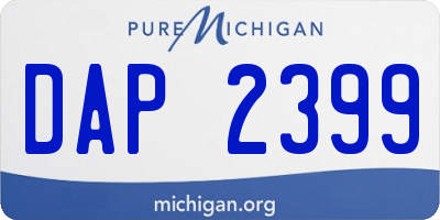 MI license plate DAP2399