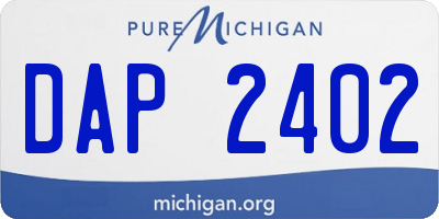 MI license plate DAP2402