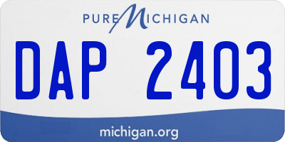 MI license plate DAP2403