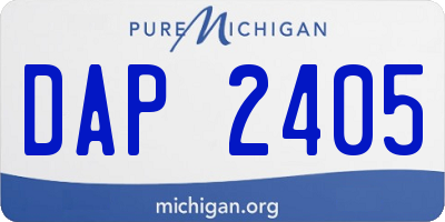MI license plate DAP2405