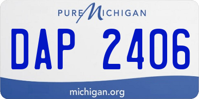 MI license plate DAP2406