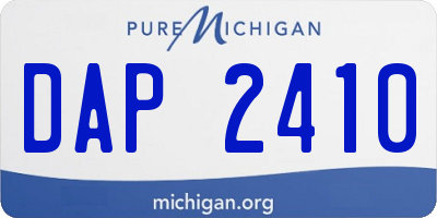 MI license plate DAP2410