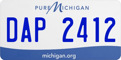 MI license plate DAP2412