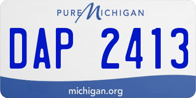 MI license plate DAP2413