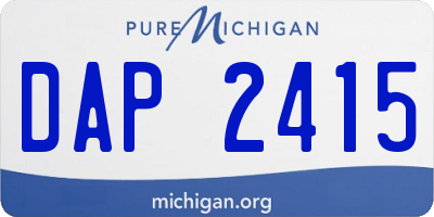 MI license plate DAP2415
