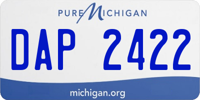 MI license plate DAP2422