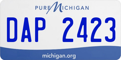MI license plate DAP2423