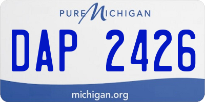 MI license plate DAP2426