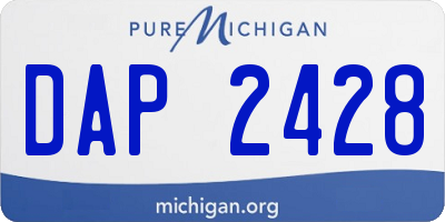 MI license plate DAP2428