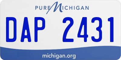 MI license plate DAP2431