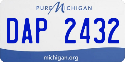 MI license plate DAP2432