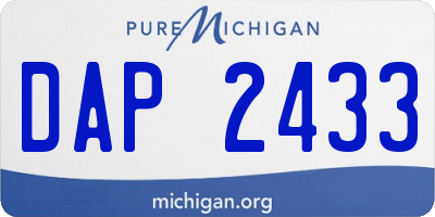 MI license plate DAP2433