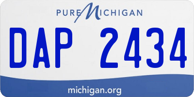 MI license plate DAP2434