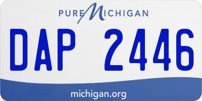 MI license plate DAP2446