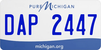 MI license plate DAP2447