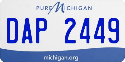 MI license plate DAP2449